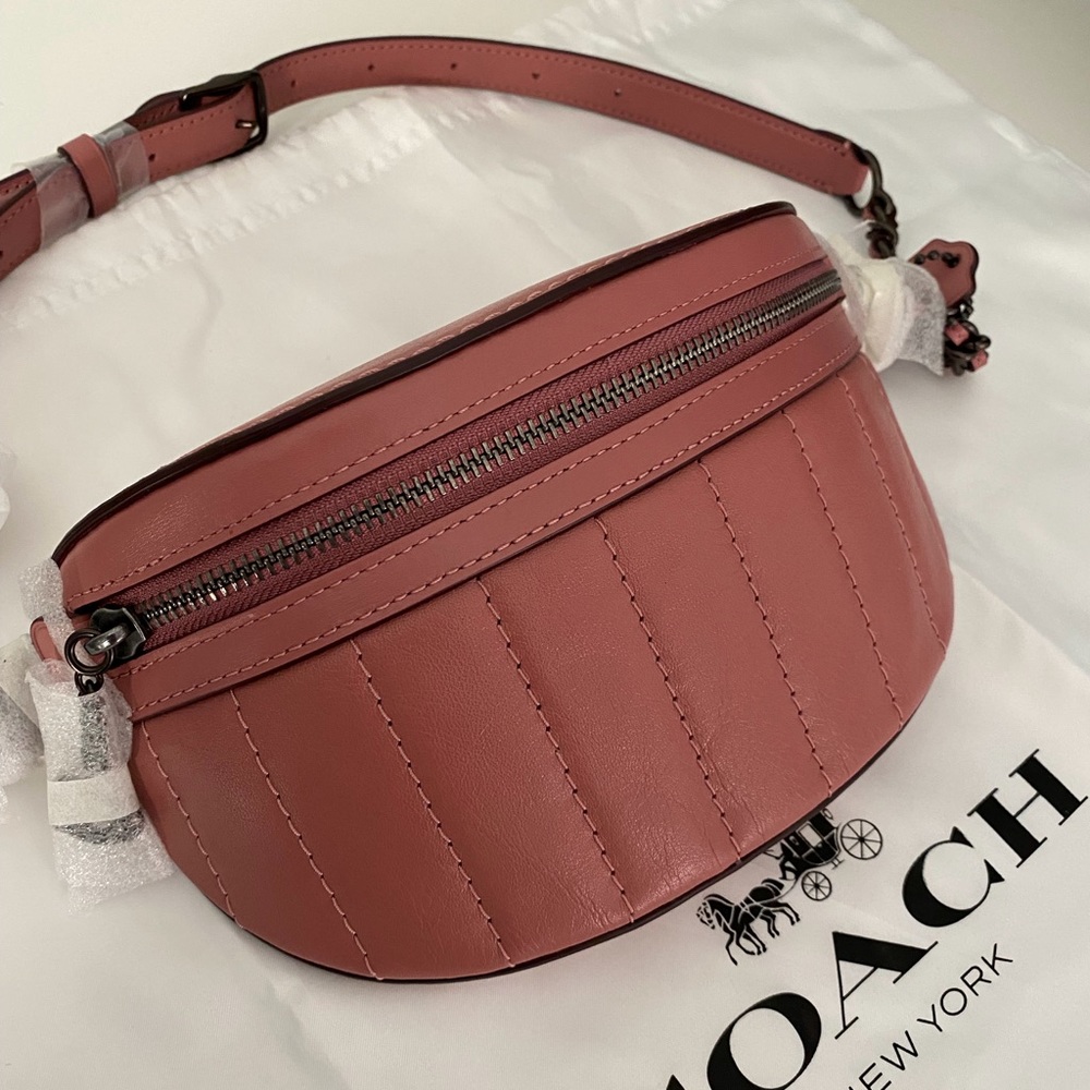 Coach chain belt bag with quilting